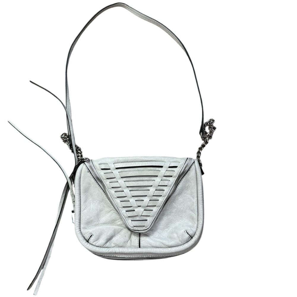 She + Lo Gray Leather Crossbody Bag